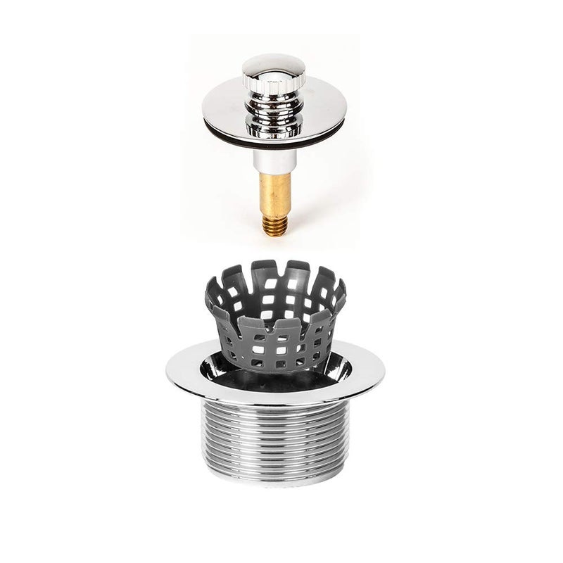 PermaFLOW PF WaterWorks Lift Lock (Push Pull) Bathtub/Bath Tub Drain Assembly with Gasket - Coarse Thread 11.5 Threads Per Inch - Free Hair Catcher/Strainer to Eliminate Clogs;Chrome; PF0940-CH-LL-C - Image 5